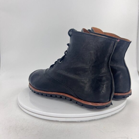 Cliff Dweller Boxer Women Size EU 42 US 12 Black Leather Vibram Cap Toe Boot - Picture 7 of 14